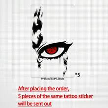 Set de 5 pegatinas de tatuaje simulado colorido, sexy y de larga duración con ojos rojos siniestros, aptas para uso de hombres y mujeres