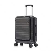 ASSODA High Quality Front Opening Suitcase, Side Opening Suitcase, Rolling Suitcase - Grey - View 2