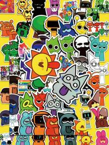 50 张节奏盒涂鸦贴纸 廉价贴纸 日记贴纸 手帐贴纸 装饰派对 滑板手机壳 水杯贴纸 吉他贴纸 可 DIY 贴纸 笔记本电脑贴纸 - 彩色 - 查看 6