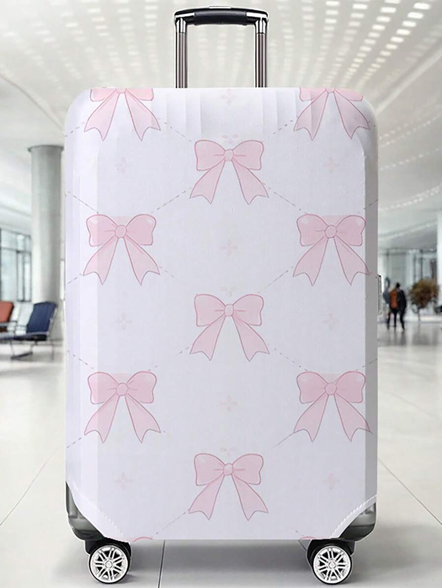 1pc Bow Print Luggage Cover, Fits 18-32 Inch Suitcases. Stretchable, Scratch-Proof & Dustproof, Stylish Decoration For Luggage.Luggage Accessories - Multicolor - View 1