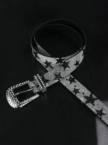 1pc Men's Multicolor Glitter Star Studded Streetwear Punk Y2K Fashion Belt - Multicolor - View 3