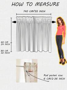 1 Set Vintage Farmhouse Romantic Rose Patterned Semi-Sheer Lace Trim Curtain, White, Suitable For Home Or Commercial Use, For Kitchen, Window Decor, Retro Window Matching, Christmas Window Decoration - Multicolor - View 2