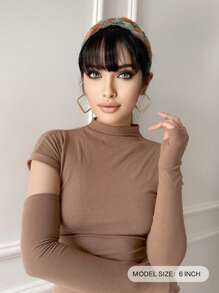 JENNIFER 6 英寸彩色编织头带刘海假发合成女士头带刘海适合女性日常佩戴 - 自然黑 - 查看 3