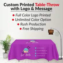 Trade Show Table Cloth Custom, Spa Logo Table Cover With Logo, Personalize Table Covering With Text For Craft Show, Vendor Event Supplies - Custom size Table - View 1