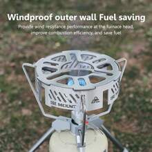 1pc Outdoor Stove Wind Guard With Large Surface Area, Available In Small/Large Size, Compatible With 3/4-Prong Burners, Stainless Steel Mini Portable Stove Ring