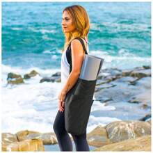 1pc Yoga Mat Bag, Yoga Stand With Side Pocket, Comfortable Wide Strap Storage Bag, Canvas Material Large Capacity Shoulder Bag, Wear Resistant Dirty Resistant Long Tote Bag, Suitable For Most Sizes Of Yoga Mats, For Women Men's Fitness Exercise Pilates Meditation Sports Yoga Accessories - Multicolor - View 8