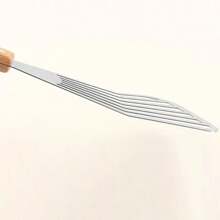 Pala para freír pescado de acero inoxidable, pala con de madera en forma de abanico, pala para freír de alta temperatura para el hogar, 1. - grande - Ver 8