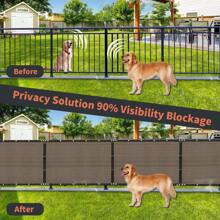 1Pc, DELLNA Heavy Duty Privacy Fence Shade Net, Fencing Shade Mesh, Suitable For Wall, Garden, Backyard, Outdoor Home Decoration, With Brown Edging, Coffee Color - Coffee Brown - View 7