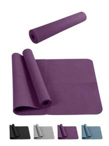 183*61*0.6cm TPE Foldable Yoga Mat, No-Pattern, Non-Slip, Portable - Multicolor - View 2