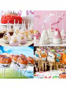 100/200pcs Plastic Lollipop Sticks, Suitable For Cake Pops, Lollipops And Chocolate, Valentine's Day - Multicolor - View 8