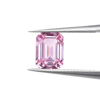 100% Sakura Pink Sapphire Loose Emerald Cut Gemstone For Charms Advanced Jewelry Making Materials DIY