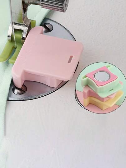 1/2pcs Multi-Color Magnetic Sewing Machine Guide, With Fabric Anti-Curl Guard And Scale Locator - Durable Plastic Material, Battery-Free