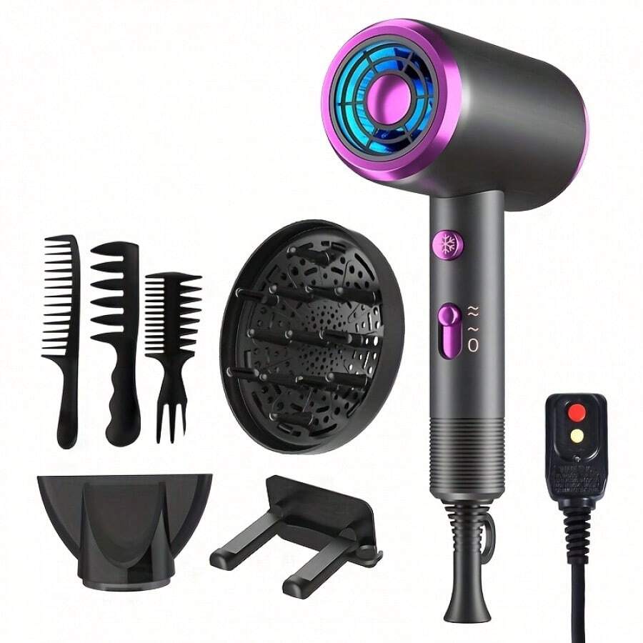 Professional Hair Dryer With Diffuser Blow Dryer Ionic Fast Blow Drying For All Hair Types Holiday Gifts - Grey - View 1