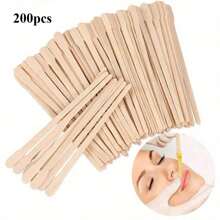 Paleta desechable para depilación, herramienta de tratamiento de eliminación de vello - depresor lingual suave para depilación facial, de cejas y corporal - espátula de madera pequeña, fácil de aplicar, productos y accesorios para el cabello para salón de belleza, artículos esenciales de viaje