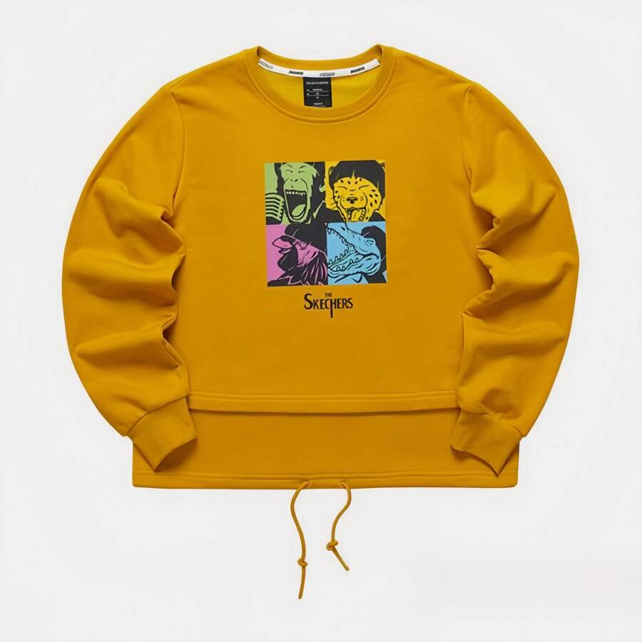 Skechers Women Casual Round Neck Graphic Print Long Sleeve Sweatshirt