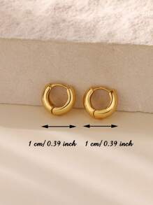 Brincos minimalistas de aço inoxidável de vários tamanhos, banhados a ouro 18K, à prova d'água, antidesbotamento, brinco de argola redondo, joias estéticas douradas para casamento, festas, férias, acessórios para uso diário, presente de Natal requintado