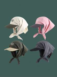 A Scarf Hat Korean Version Of The Color Block Camping Headband Can Be Tied Into A Ponytail Empty Top Sun Hat Summer Thin Breathable Strap Quick-Drying Hat - Style 4 - View 11