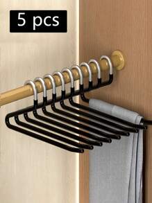 5/10 Pieces Stainless Steel Z-Shaped Pants Racks, Multi-Purpose, Space Saving, Multi-Function, For Closet Organizer, Pants, Jeans, Scarves, Wardrobe, Bedroom Storage