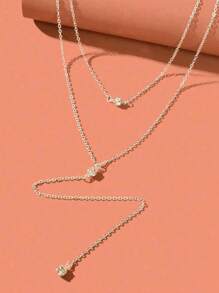 1 szt. Glamour Sparkle Diamond Set Podwójny srebrny naszyjnik dla kobiet Łańcuch plażowy Seksowny klasyczny srebrny naszyjnik Y dla dziewcząt Łańcuch swetra Stylowa wykwintna biżuteria na przyjęcie Prezenty dla przyjaciół i bliskich