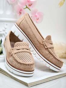Royalfashion Openwork Women's Moccasins Leteller - Khaki - View 3