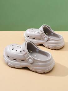 New Women's Summer Thick Bottom Hollow Out Slip-On Sandals, Casual Versatile Closed Toe EVA Breathable Anti-Slip Anti-Odor Suitable For All Seasons, Outdoor And Beach Wear - Grey - View 5