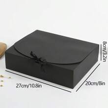 1pc Flip Cover White Cardboard Pastry Gift Box With Bowknot , Macaron Combination Packaging Box - Bow Gift Box - View 11
