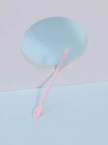 1pc Cosmetic Scoop Made Of Silicone, Both Ends Can Be Used For Foundation, Face Cream, Etc. Can Be Scooped Up