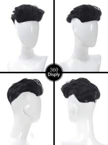 1pc Men's Synthetic Wig Fashion Men's Wig Natural Swept-Back Hairstyle Lightweight Men's Synthetic Wig For Short Straight Hair With Bangs