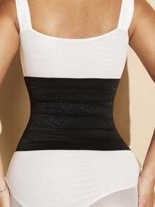 1pc Women's Waist Cincher With Button Closure, Waist Trainer - Black - View 7