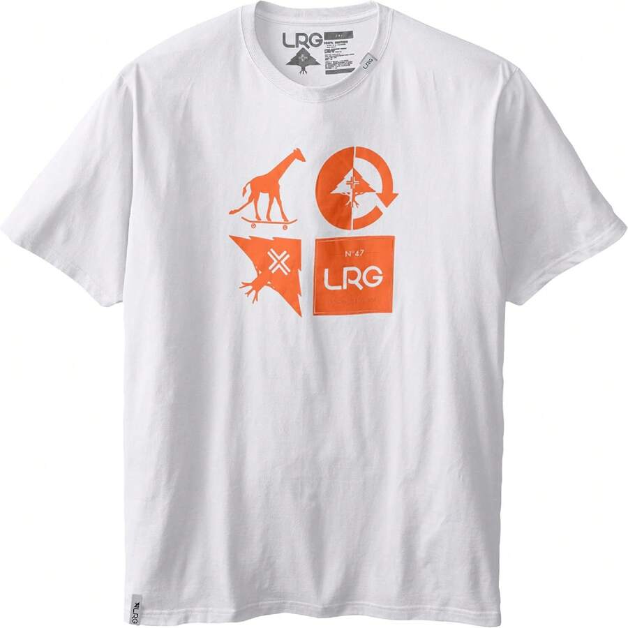 LRG Men's Big-Tall RC Logo Mash Up T-Shirt - White - View 1
