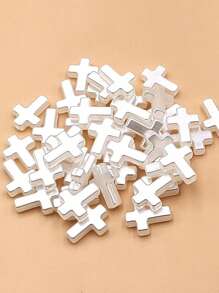 50 件 ABS 仿珍珠十字珠适用于项链手链耳环 DIY 珠宝配件 - 串珠 - 查看 1