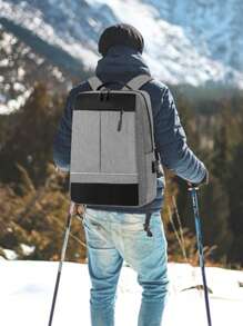 Sac à dos pour homme avec grand compartiment pour ordinateur portable de 15,6", plusieurs poches et port de chargement USB externe pour les voyages, le bureau ou un usage quotidien. Sac pour enseignant. Sac à dos pour cadeau de Noël d'hiver. Sac de voyage pour Thanksgiving, ordinateur, randonnée, randonnée, polyvalent, extérieur, portable.