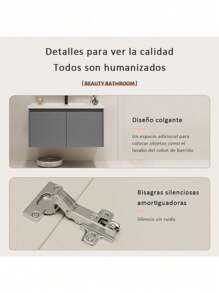 Gabinete Con Funciones De Almacenamiento De Baño Sencillo - Gris - Ver 3