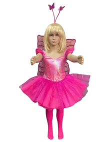 Disfraz Mariposa Rosa Primavera Carnaval Infantil Cosplay Escuela - Rosa - Ver 1
