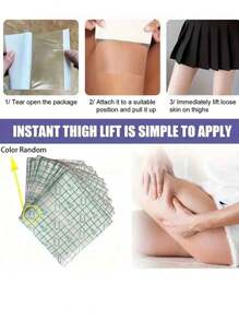 1/4/8PCS Invisible Thigh Lift Tape,Invisible Thigh Lift Pads,Comfortable Thigh Lifter Stickers - Transparent Cellulite Reduction Adhesive, Octagon Shape For Women's Inner Thigh Skin Firming & Lifting, With Blue Wavy Pattern,Thigh Lift Tape Thigh Tape Cellulite Adhesive Body Tape For Women Girls Inner Thighs Skin Lifting
