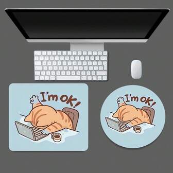 1 pieza Alfombrilla de ratón divertida y linda con múltiples opciones de tamaño, alfombrilla de ratón cuadrada o redonda para escritorio, alfombrilla de ratón de viaje pequeña y mini con base de goma antideslizante, alfombrilla de ratón de goma para portátil, oficina, adecuada para oficina, hogar, estudio y juegos