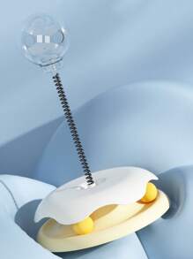 1pc Cat Snack Ball Feeder Toy With Spring Playplate, Self-Entertainment Cat Toy