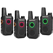 Small Walkie Talkies Long Range For Adults, 2 Way Radio Rechargeable, Portable Walky Talky With Dual PTT, VOX Handsfree For Business Family Trip Camping Hiking Skiing -CAP300- 4 Pack - 黑色 - 查看 1