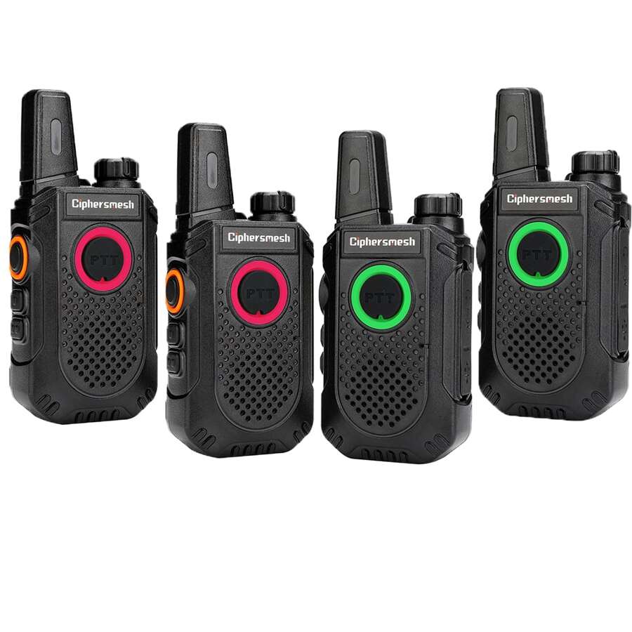 Small Walkie Talkies Long Range For Adults, 2 Way Radio Rechargeable, Portable Walky Talky With Dual PTT, VOX Handsfree For Business Family Trip Camping Hiking Skiing -CAP300- 4 Pack - 黑色 - 查看 1