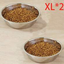 1 pièce/2 pièces Bol en acier inoxydable pour chat/chien, bol pour nourriture et eau pour animaux de compagnie, anti-dérapant et anti-morsure, durable