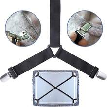 2 PCS Sujetadores de Sábanas, Correas de Fijación, Correas Elásticas Cruzadas Ajustables, Clips Planos para Sábanas para Colchones, Cojines de Sofá - Blanco - Ver 6