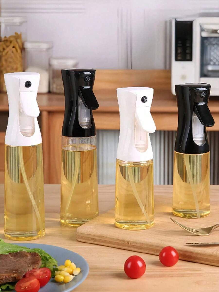 1pc/2pcs Oil Spray Bottle, Spray Spray Bottle, Spray Spray Mist, Large Capacity Water Refill And Humidification Spray Bottle, Camping Cookware, Household Kitchen Spray Olive Oil, Barbecue Oil Control, Fat Reduction, Anti-Drop Plastic Oil Spray Pot, Oil Spray Pot Kitchen, Spray Bottle, No Hanging Oil, Leakproof, Barbecue And Baking Small Oil Pot - Multicolor - View 1