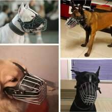 Nouvelle muselière en métal cryptée pour chien, anti-morsure, anti-chute, anti-aboiement, masque pour chien, couvre-bouche, muselière pour chien de grande, moyenne et petite taille, réglable