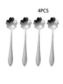 Mirror Polished Dessert Cutlery Set, Dessert Spoon, Ice Cream Spoon, Coffee Spoon For Dessert Table Decoration, Coffee Spoon Set With Tray, Swan Spoon And Fork Tray, Spoon Coffee Counter Organiser, Home Kitchen Holiday Gifts - Multicolor - View 13