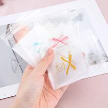 50Pcs Sweet Bowknot Picture Self-Adhesive Bag Bottle Mouth Plastic Packaging Bag Suitable For DIY Jewelry Crafts Display And Storage Packaging Storage Bag Gift Transparent Packaging Display Bag - Opp Bag - View 6