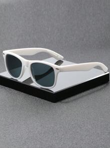 5 Pairs/6 Pairs Unisex Combination, 4 Pairs/3 Pairs Combination, 1 Pair White Frame, 2 Pairs Black Frame, 1 Pair Blue Lens, 1 Pair Red Lens, Y2K Square Casual Retro Beach Fashion Sunglasses, Suitable For Daily Wear, All Season