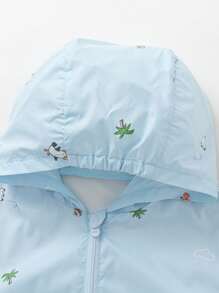 Balabala Baby Hooded Sun Protection Jacket, 2025 Summer Lightweight Outerwear - Blue Tint - View 6