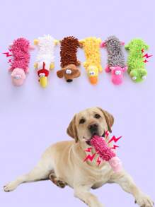 1pc Random Cute Animal Shaped Plush Toy For Dogs, Multicolor - Multicolor - View 2
