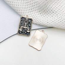 5/10 件混合塔罗牌饰品占卜饰品万圣节哥特式塔罗牌珐琅护身符幸运饰品用于珠宝制作饰品 DIY 耳环手链项链工艺品 - 黑色 - 查看 11