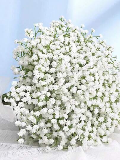 10/20pcs White/Pink Artificial Baby's Breath Flowers, Wedding Table Centerpiece, Bridal Bouquet, Wedding Decor, Suitable For Wedding Table Decoration, Cake & Dessert Decor, Birthday Party Decor
